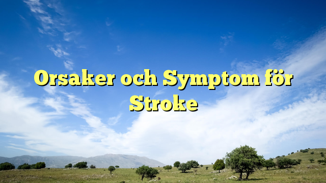 Orsaker och Symptom för Stroke