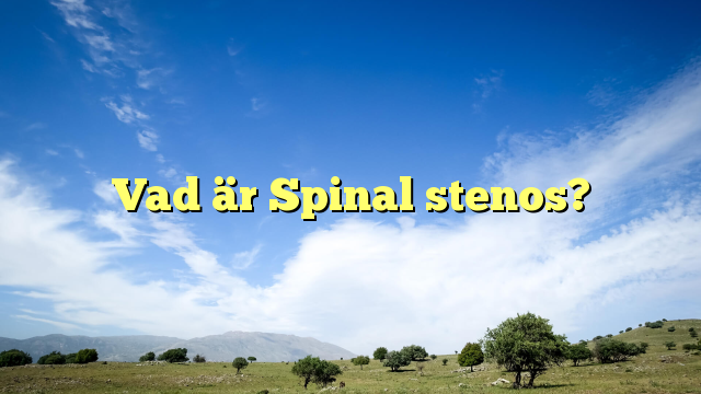 Vad är Spinal stenos?