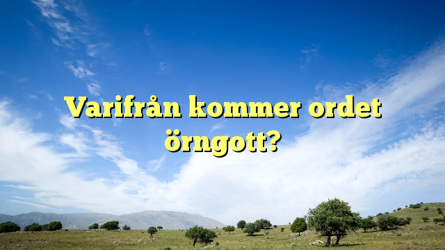 Varifrån kommer ordet örngott?