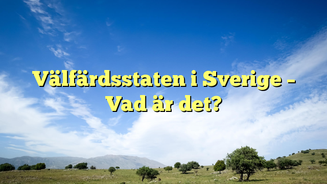 Välfärdsstaten i Sverige – Vad är det?
